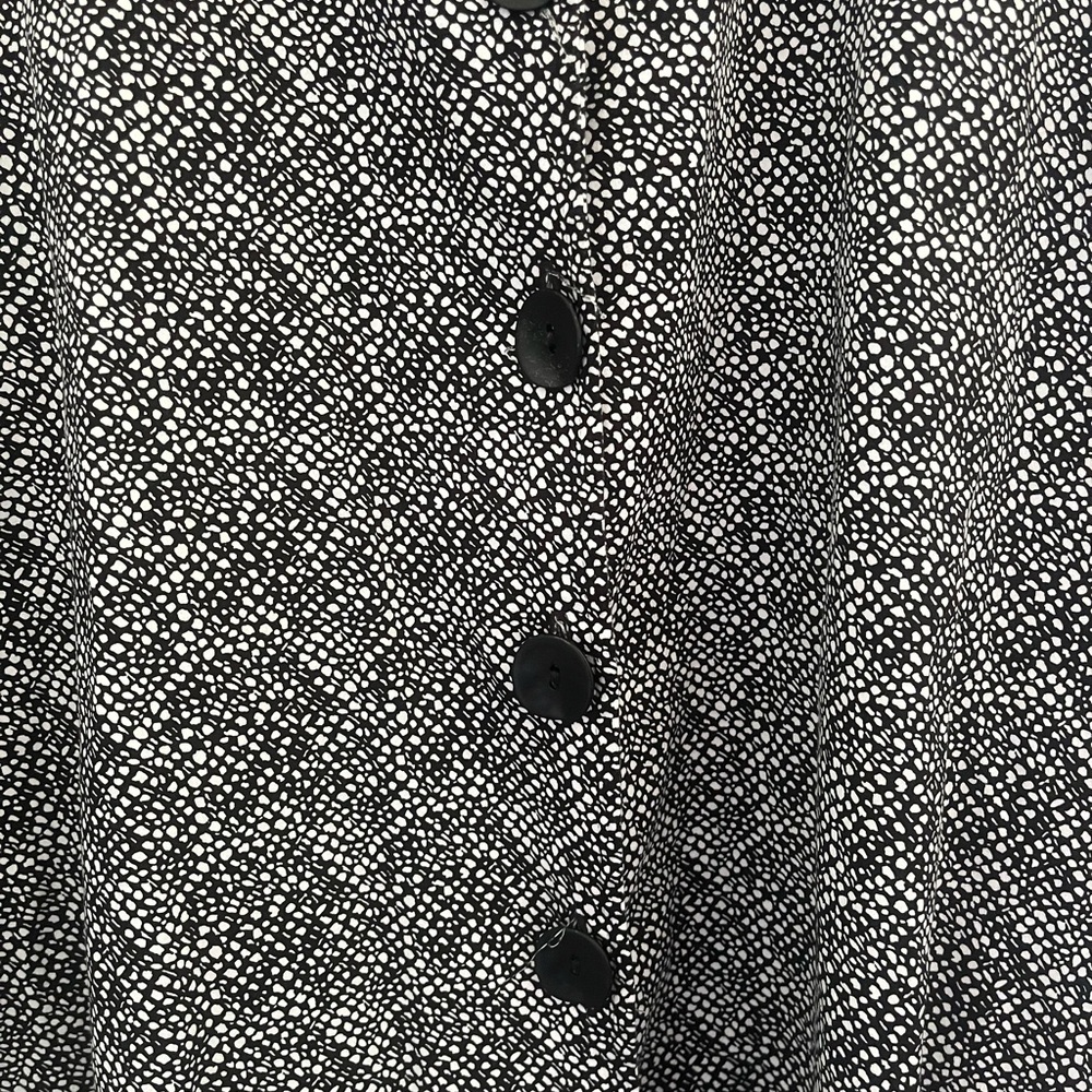 Chic Black And White Button-Up Coat - image 2